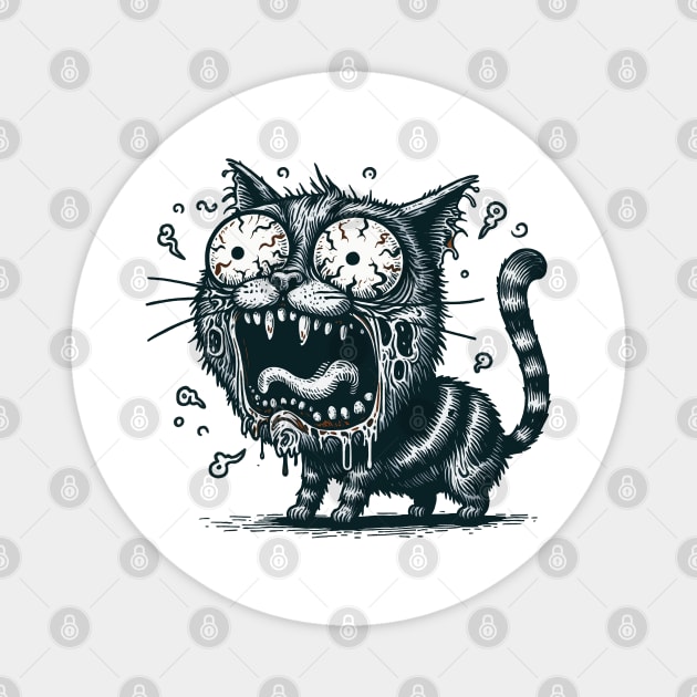 Screaming zombie cat Magnet by AnnArtshock